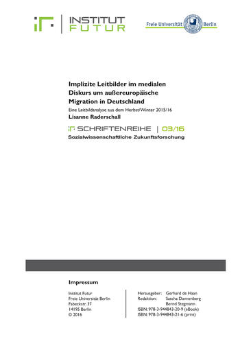 iF-Schriftenreihe 03/16: Implizite Leitbilder im medialen Diskurs um außereuropäische Migration in Deutschland