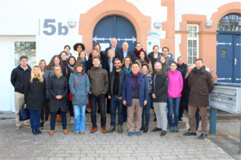 Experts and attendees in front of the Marburg Convention Center, 2016