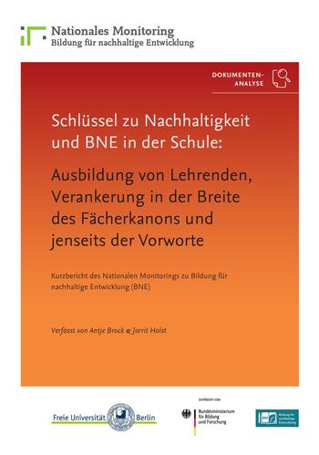 Neue Ergebnisse des Nationalen BNE-Monitorings in der Schulischen Bildung