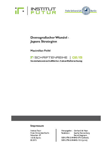 iF-Schriftenreihe 02/15: Demografischer Wandel - Japans Strategien